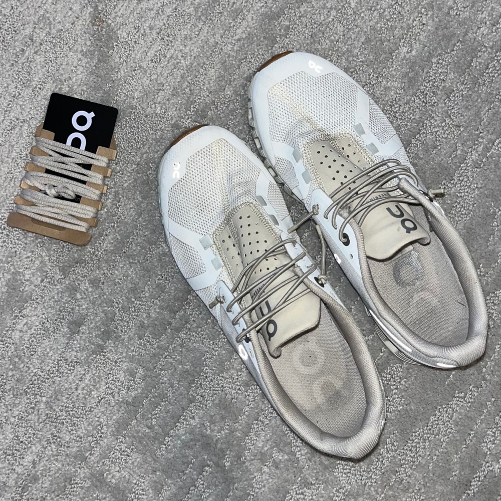 Like new tan on cloud running shoes